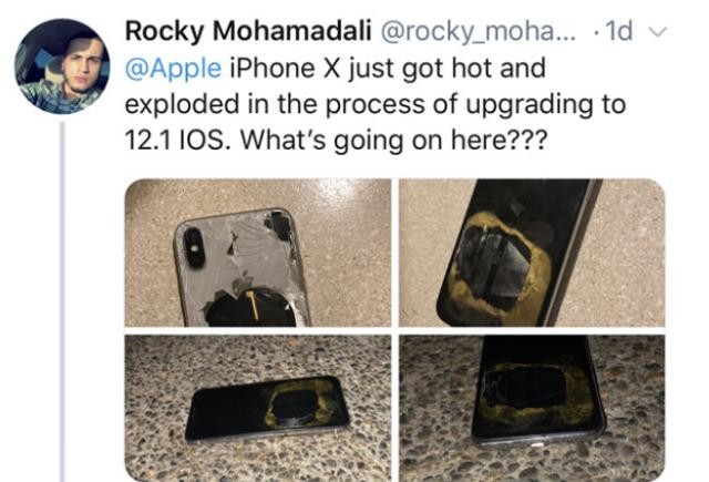 iPhone X更新iOS 12.1后传爆炸 苹果紧急调查