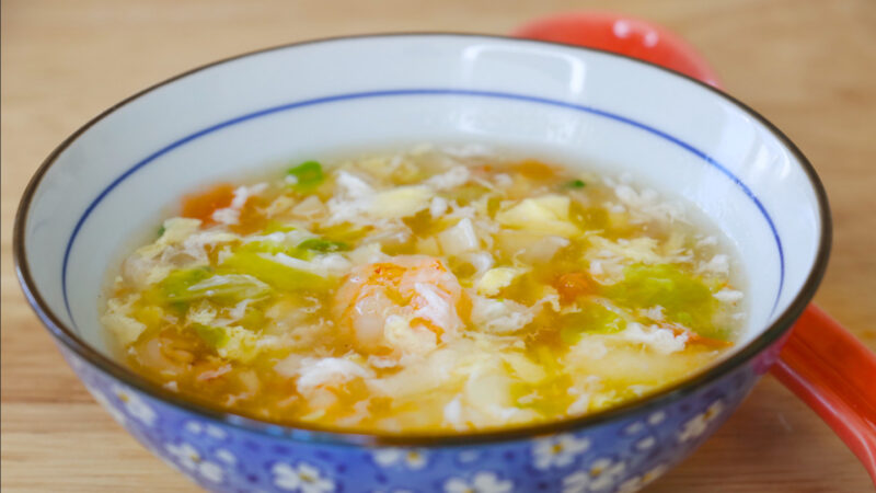 【美食天堂】家常料理食譜 一學就會|蝦仁蔬菜蛋花湯食譜～簡單美味讚不絕口！