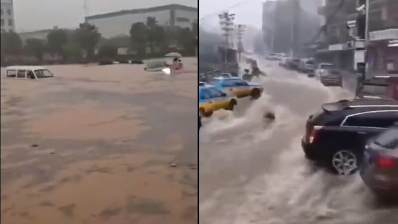 三峽大壩緊急泄洪 下游宜昌一片汪洋（多視頻）