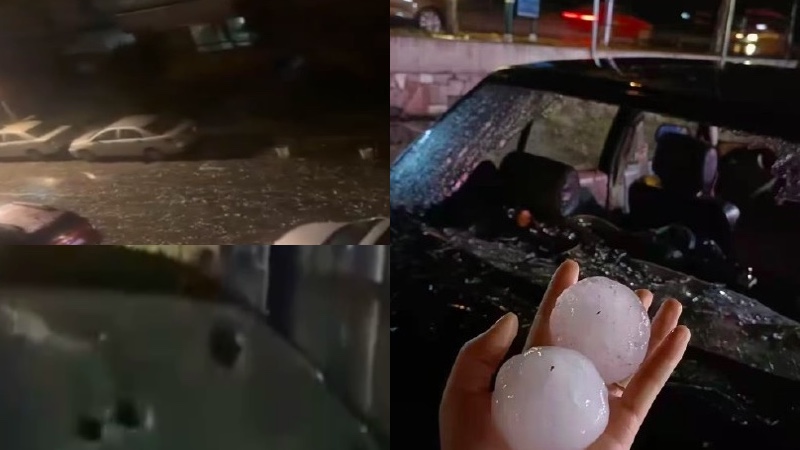 「國殤日」大連降雞蛋大冰雹 砸爛汽車玻璃