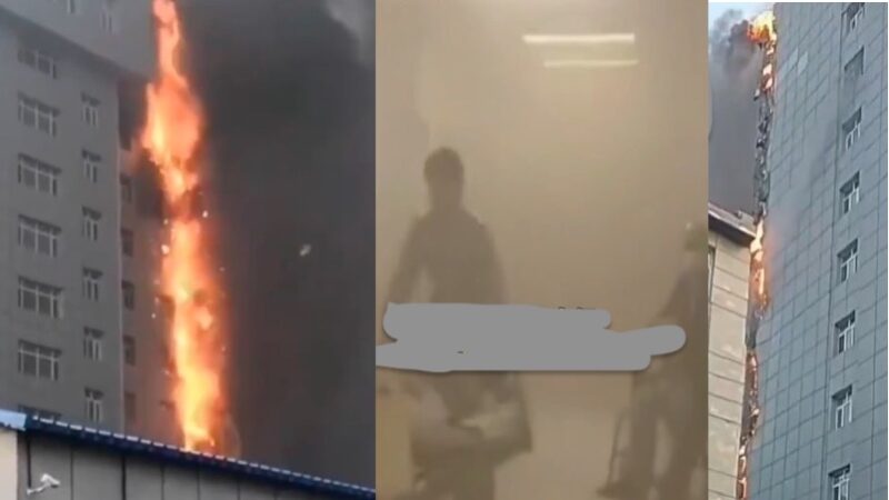 北大荒集團裴德醫院起火 濃煙中病人急轉移(視頻)