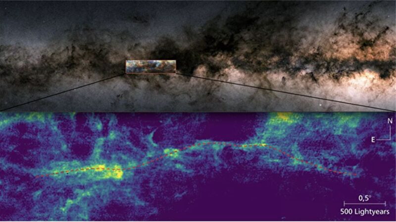 天文學家發現一條橫跨銀河系巨型雲帶