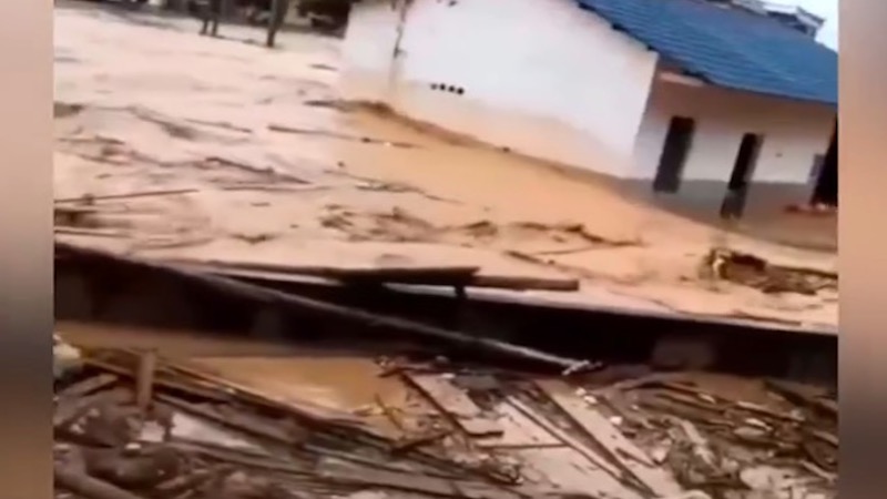 中国南方洪灾 汽车没顶房屋被泡 多人死亡（视频）