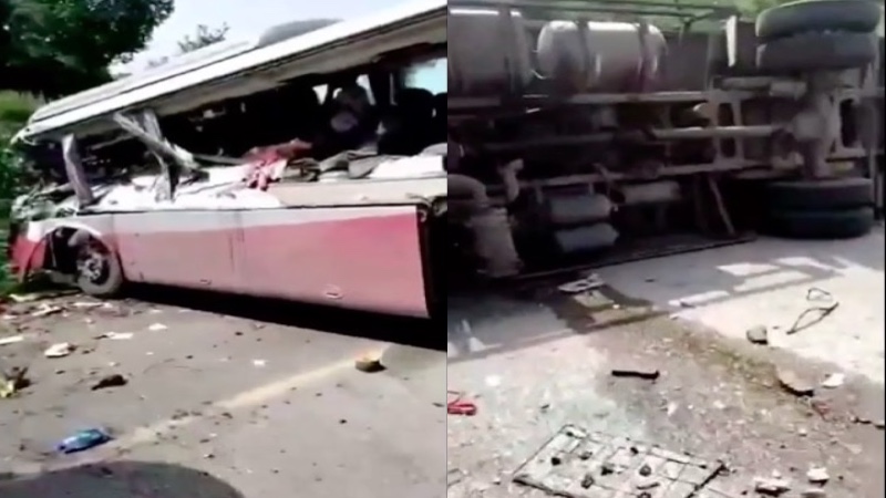 重慶客車與貨車彎道相撞17死傷 客車報廢（視頻）