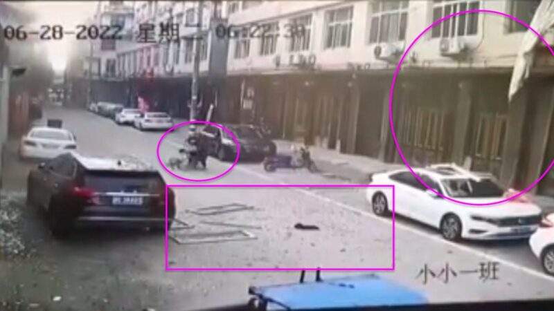 浙江温州居民楼爆炸 窗户炸飞 路人被震倒（视频）