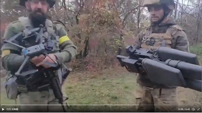 网传视频：乌军用干扰枪击落中国大疆无人机