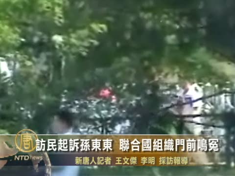 訪民起訴孫東東 聯合國組織門前鳴冤