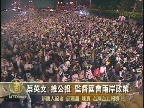 蔡英文：推公投 監督國會兩岸政策