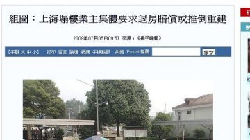 沪塌楼业主集体散步至市府表不满