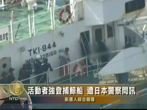 活動者強登捕鯨船 遭日本警察問訊