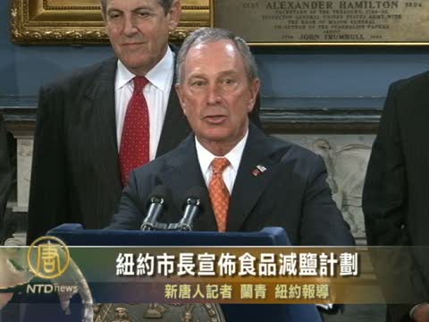 紐約市長宣佈食品減鹽計劃