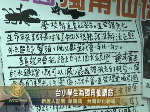 臺小學生為獨角仙請命