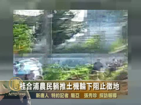 桂合浦農民躺推土機輪下阻止徵地