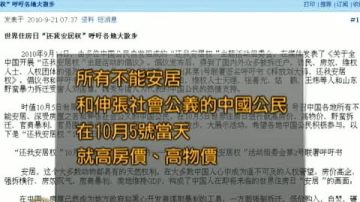 中国公民呼吁世界住房日发起行动