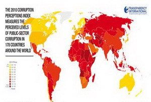 全球腐败指数排名中国不及格