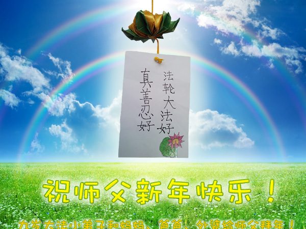 中国大陆法轮功小学员恭祝创始人新年好（158地）
