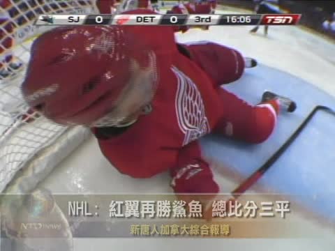 NHL: 紅翼再勝鯊魚 總比分三平