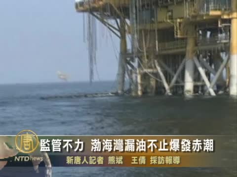 監管不力 渤海灣漏油不止爆發赤潮