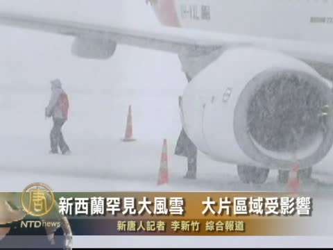 新西蘭罕見大風雪  大片區域受影響