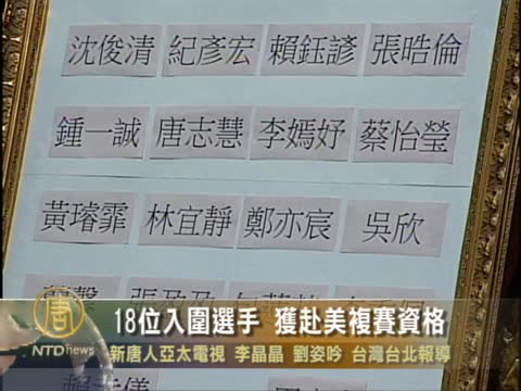 18位入圍選手 獲赴美複賽資格