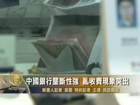 中國銀行壟斷性強 亂收費現象突出
