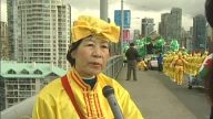 法輪功腰鼓隊活躍溫哥華社區