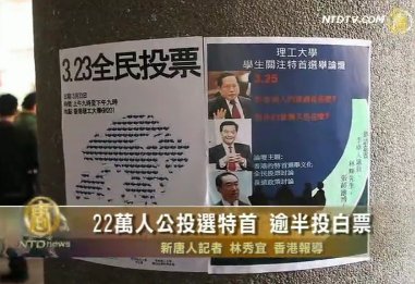 22萬人公投選特首 逾半投白票