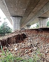 蘇拉過境  沙鹿2高橋墩旁掏空