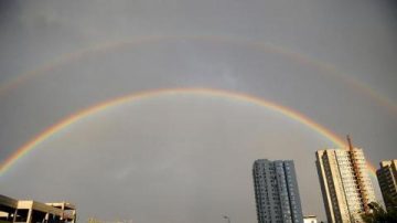 太原上空驚現「雙彩虹」奇觀