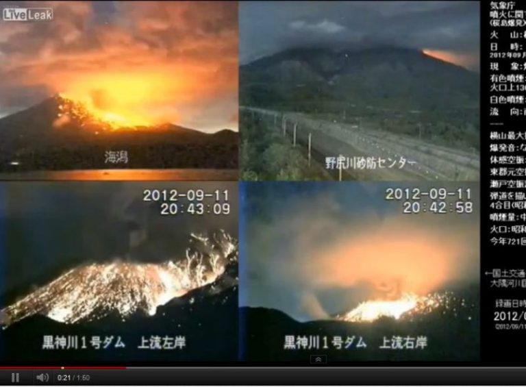 日本櫻島火山噴發2012.9.11（視頻）