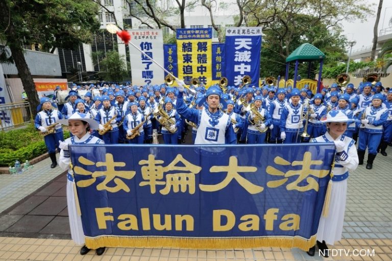 港國殤日退黨遊行 大陸客羨慕自由民主（組圖）