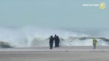 康尼島海浪升高  提醒居民盡速撤離