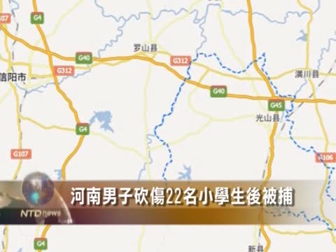 河南男子砍傷22名小學生後被捕