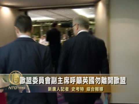 歐委會副主席呼籲英國勿離開歐盟