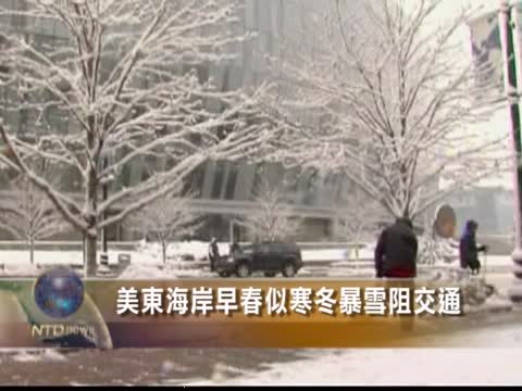 美東海岸早春似寒冬 暴雪阻交通