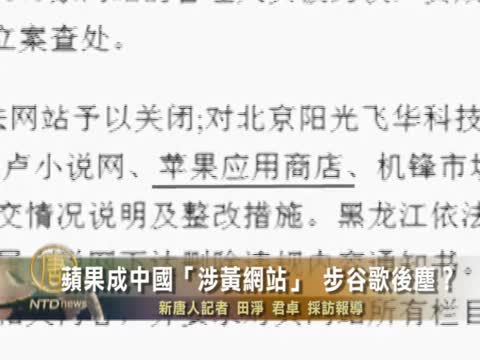 蘋果成中國「涉黃網站」 步谷歌後塵？