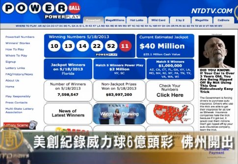 美創記錄威力球6億頭彩 佛州開出