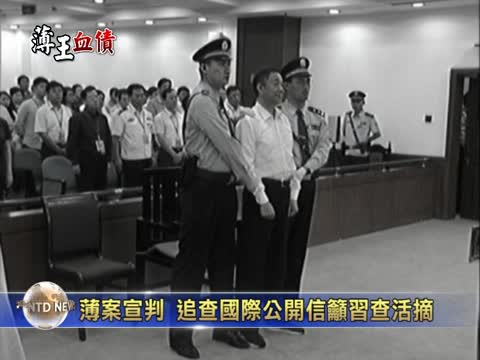 薄案宣判 追查國際公開信籲習查活摘