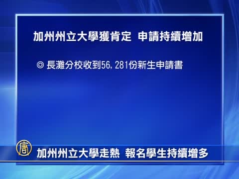 加州州立大學獲肯定 申請持續增加