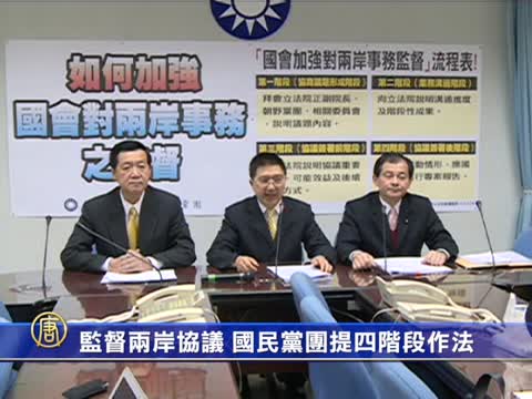 監督兩岸協議 國民黨團提四階段作法
