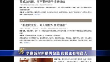 李嘉诚财新网再发声 指民主有利商人