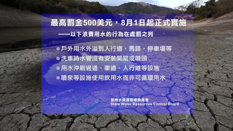 最高罰500 強制節水新規加州獲通過