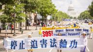 法轮功DC游行 十五载和平反迫害