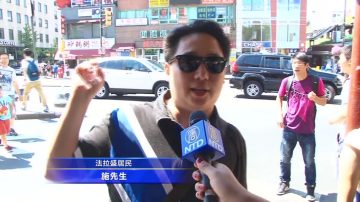 高中生扫大街 提醒华人注意公共卫生