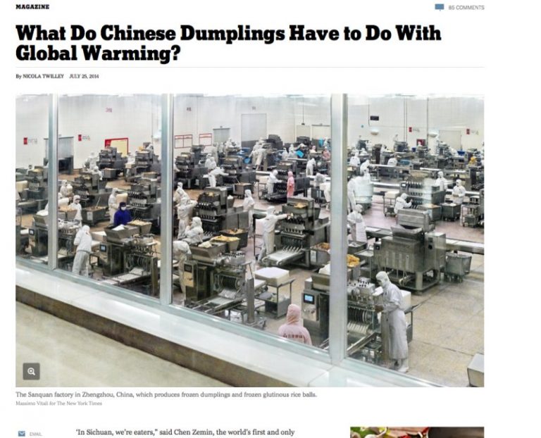 紐時：中國速凍餃子加劇全球變暖？