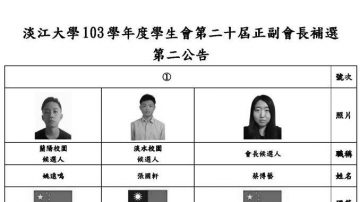 台淡江大學選舉公報現中共血旗引爭議