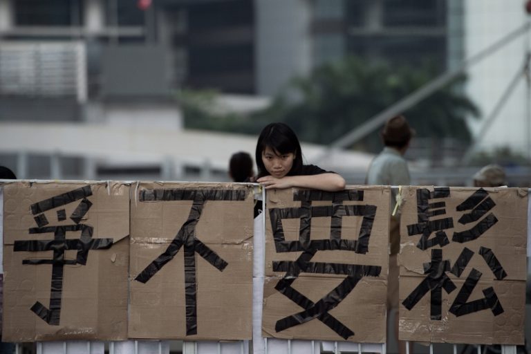 佔中市民創意多 雨傘郵局水瓶盾牌照警鏡