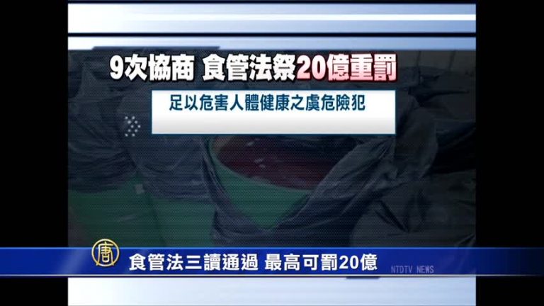 食管法三讀通過 最高可罰20億