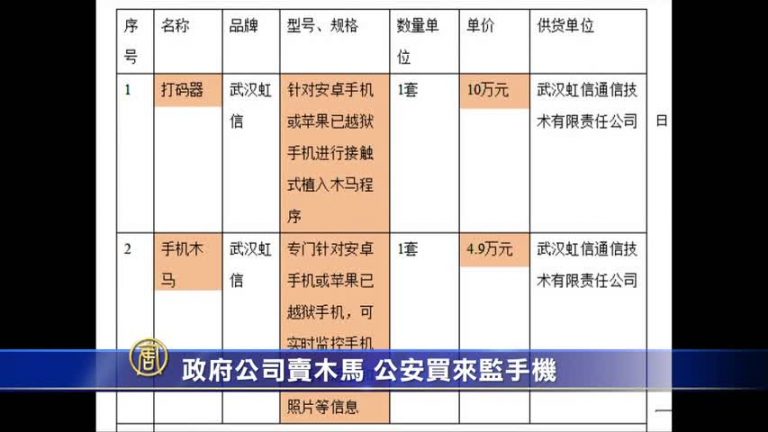 政府公司賣木馬 公安買來監手機