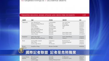 國際記者聯盟:記者是危險職業